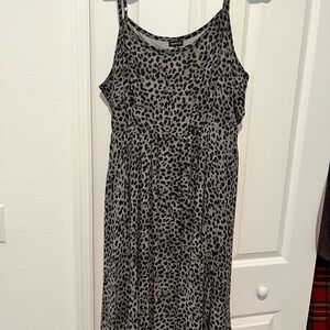 Torrid Black and Gray Animal Print Midi Dress